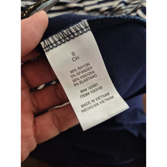 Navy & White Striped Sleeveless Dress  By Olive & Oak - Small - Picture 3 of 4